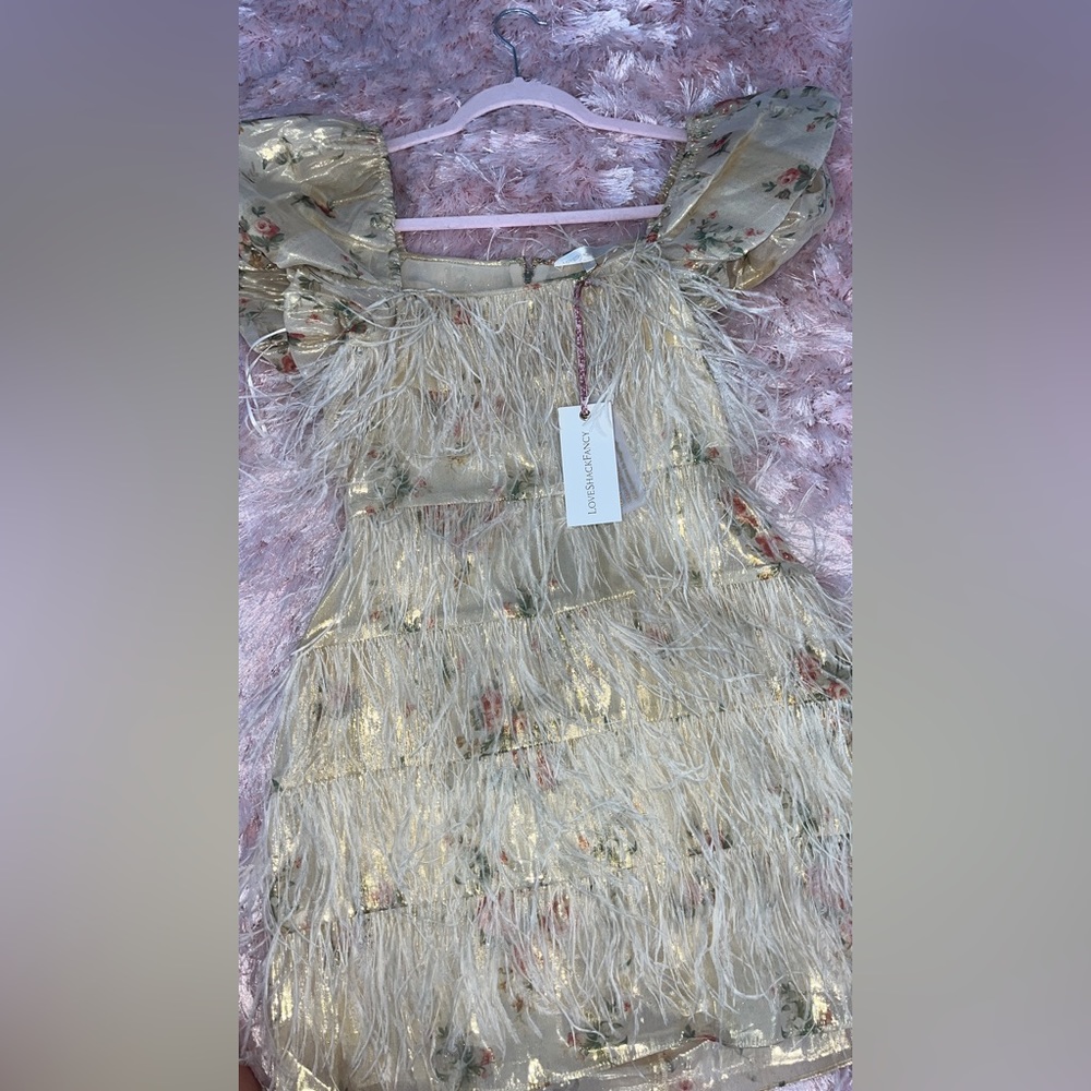 Loveshackfancy feather dress